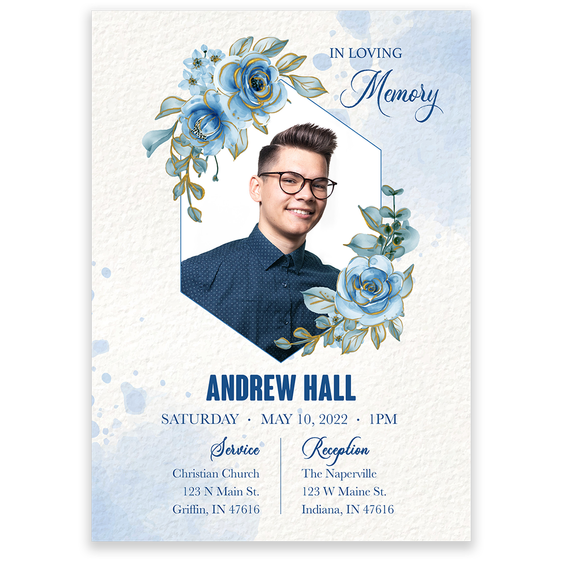 Picture of Blue Floral Invitation
