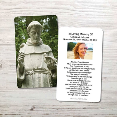 Show details for Saint Francis of Assisi Memorial Card