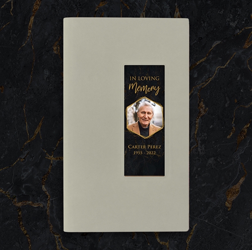 Show details for Black Marble Guest Book - Gray