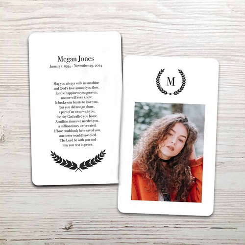 Show details for Monogram Memorial Card