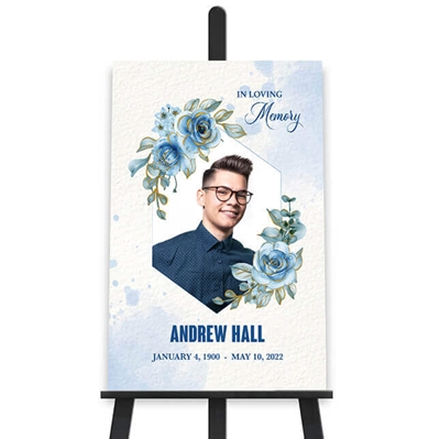 Show details for Blue Floral Memorial Package