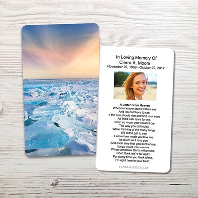 Show details for Frozen Lake Memorial Card