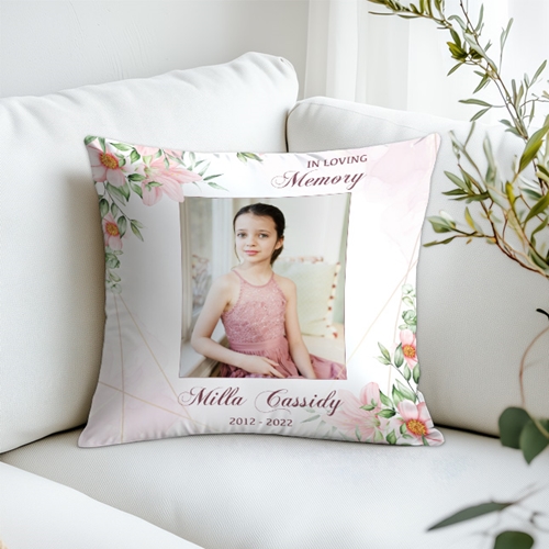 Show details for Pink Gold Floral Pillow