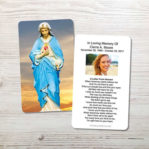 Show details for Virgin Mary Sky 2 Memorial Card