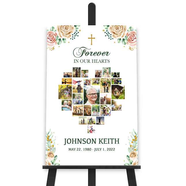 Show details for Cross Heart Collage Poster