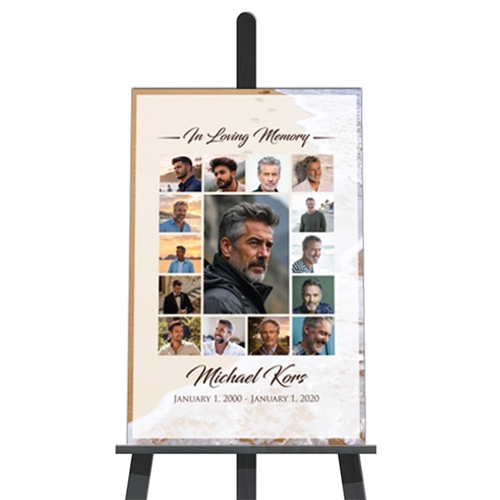 Show details for Foot Prints Collage Funeral Poster