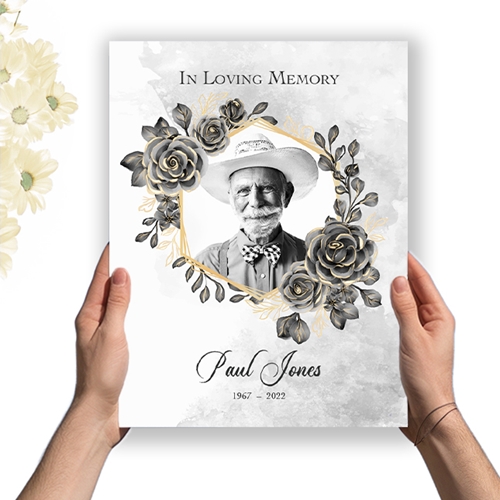 Show details for Black Gold Floral Program (8.5x11) 