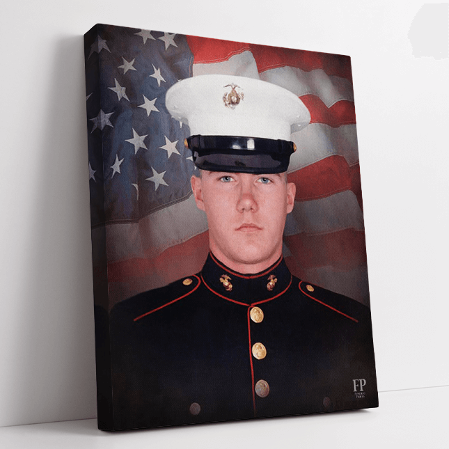 Show details for Wrapped Canvas Memorial Portrait - Hero Flag Studio Background