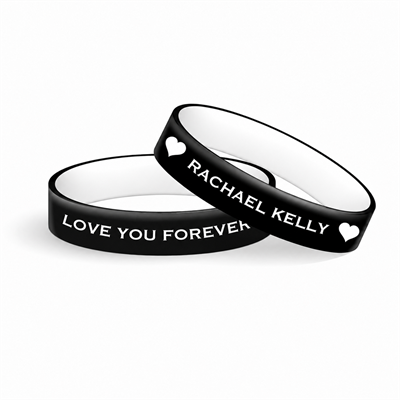 Show details for Black and White Hearts Wristband