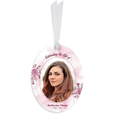 Show details for Pink Floral Oval Ornaments