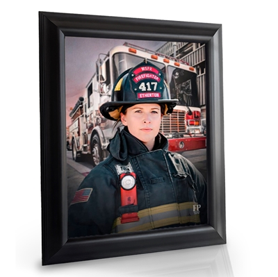 Show details for Framed Memorial Portrait - Guardian of the City Lifescape Background