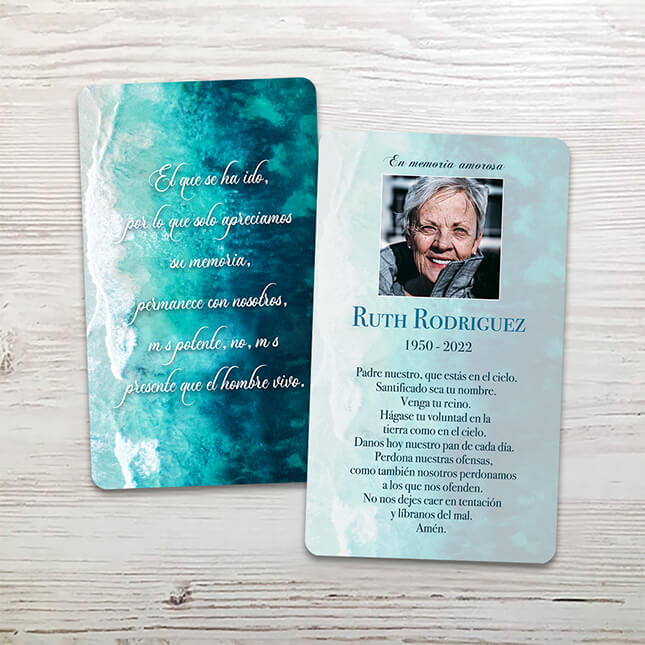 Show details for Beach Spanish Memorial Card