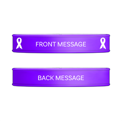 Show details for Purple and White Ribbons Wristband