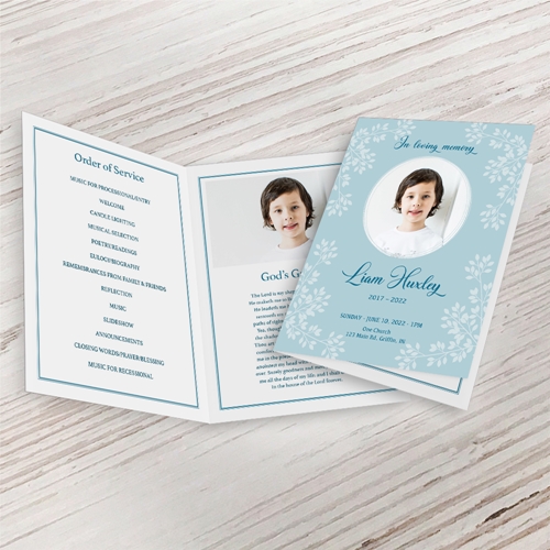 Show details for Leaves Silhouette Funeral Program (MegaEdit)