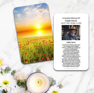 Show details for Sunset Field Large Memorial Card (3" x 4.75")