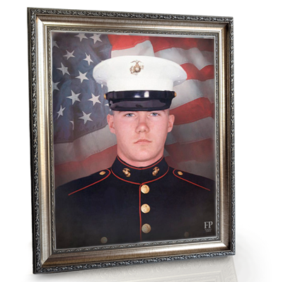 Show details for Framed Memorial Portrait - Hero Flag Studio Background