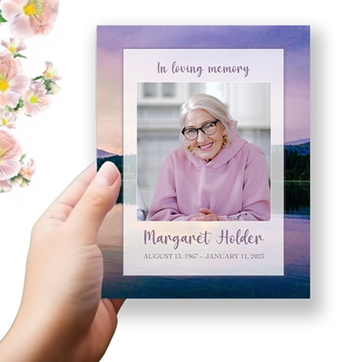 Show details for Purple Sunset Funeral Program 