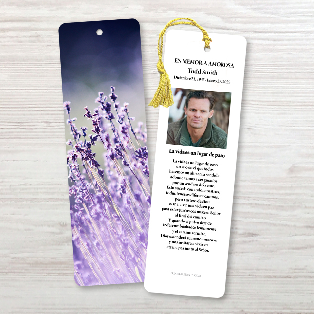 Show details for Lavender Lights Spanish Bookmark