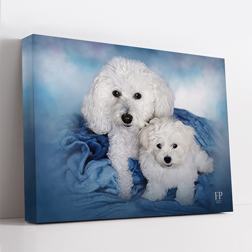Show details for Wrapped Canvas Memorial Portrait - Beloved Dog 5 with Studio Background
