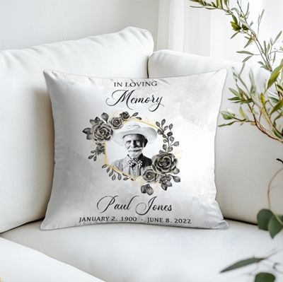 Show details for Black Gold Floral Pillow