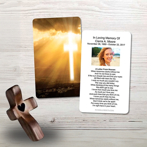 Show details for Cross in Sky Memorial Card