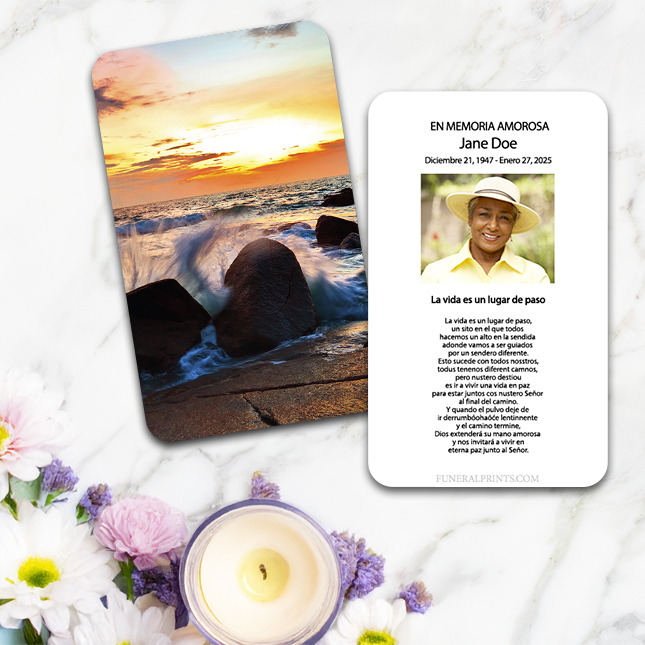 Show details for Crashing Waves Spanish Prayer Card