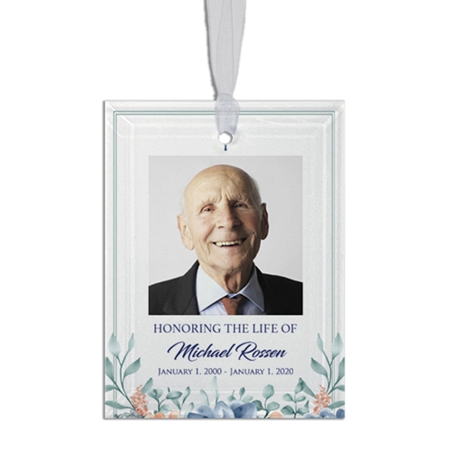 Show details for Multi Floral Religious Rectangle Ornament