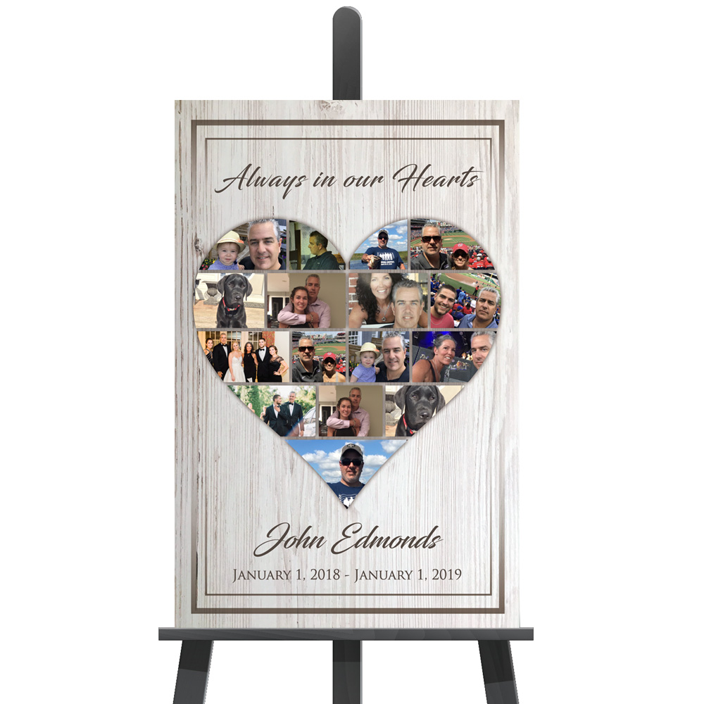 Show details for Heart Collage Funeral Poster