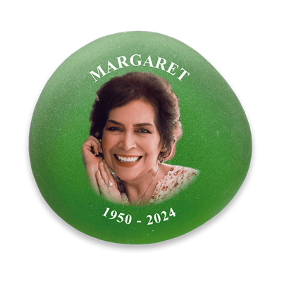 Show details for Frosted Green Photo Memorial Stones