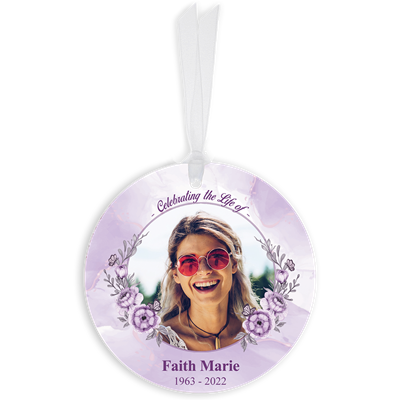 Show details for Purple Floral Circle Ornaments