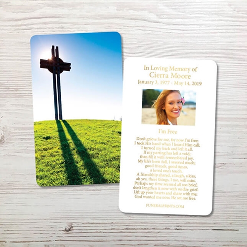 Show details for Celtic Cross Hill Gold Foil Memorial Card