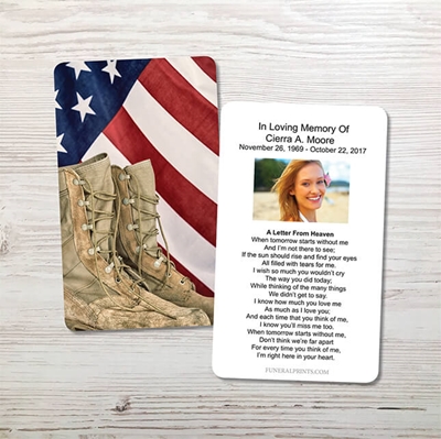 Show details for Flag & Boots Memorial Card