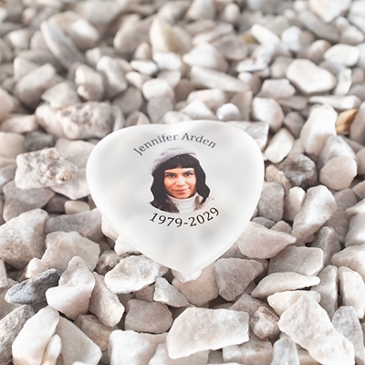 Show details for Heart-Shaped Photo Memorial Stones