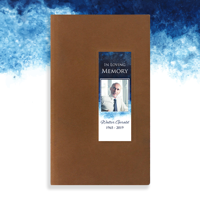 Show details for Blue Watercolor Guest Book - Brown