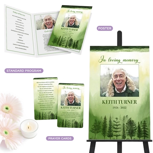 Show details for Green Scenery Watercolor Memorial Package