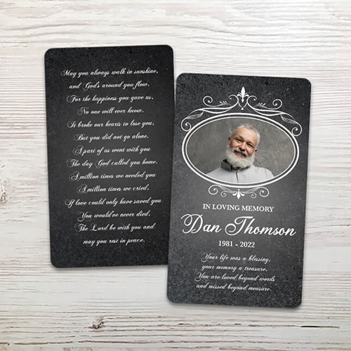 Show details for Gray Marble Memorial Card