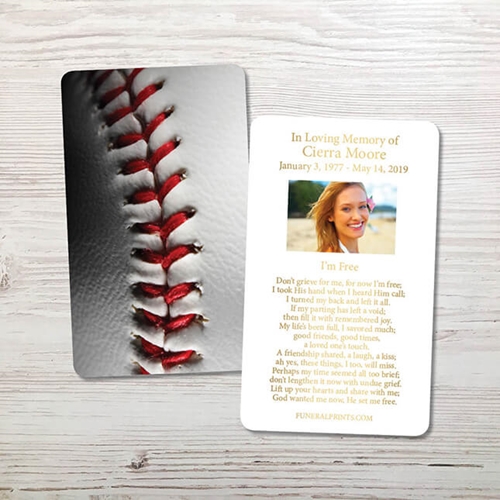 Show details for Baseball 3 Gold Foil Memorial Card