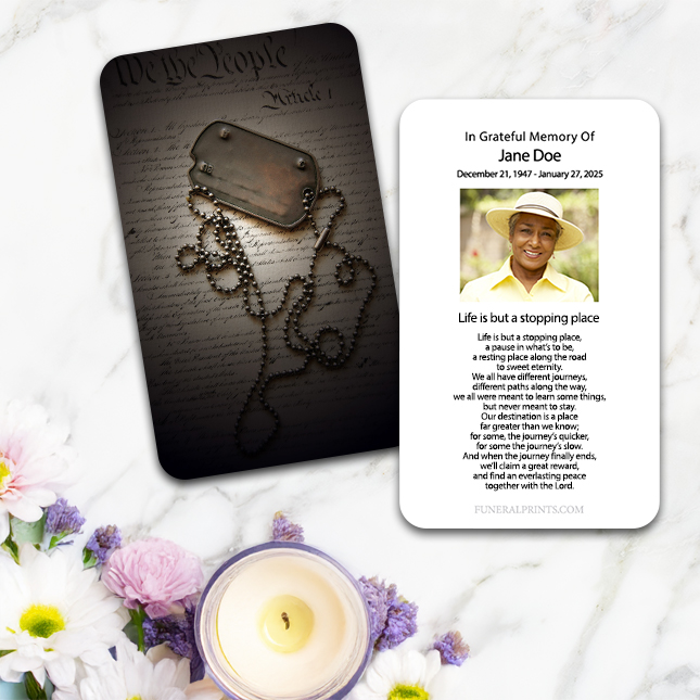 Show details for Dog Tags Spanish Prayer Card