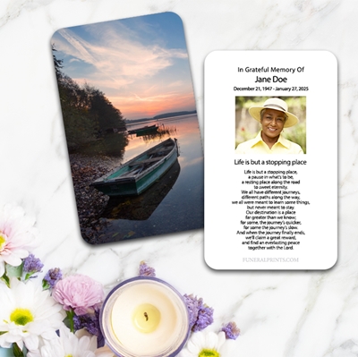 Show details for Lake Sunrise Large Memorial Card (3" x 4.75")
