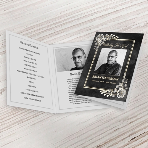Show details for Black Floral Border Program (8.5x11) (MegaEdit)