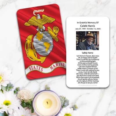 Show details for Marine Flag Large Memorial Card (3" x 4.75")