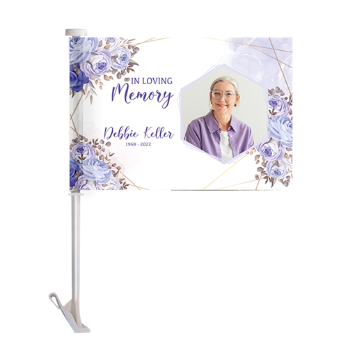 Show details for Purple Gold Floral Car Flag