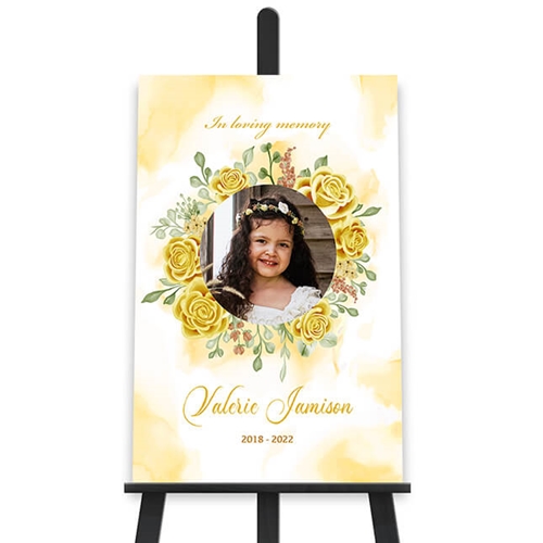 Show details for Yellow Floral Poster