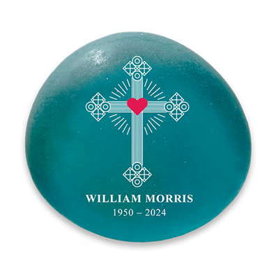 Show details for Frosted Cross Memorial Magnets