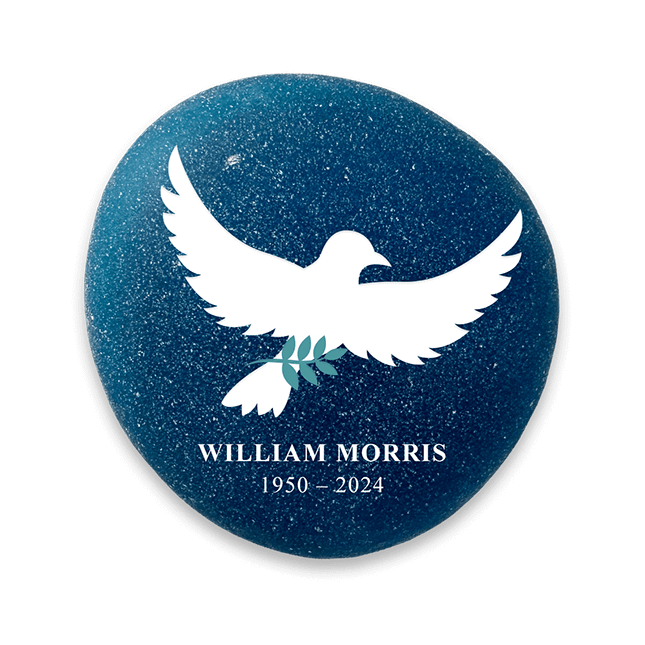 Show details for Frosted Dark Blue Dove Memorial Stones