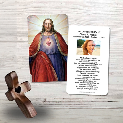 Show details for Jesus Sacred Heart Memorial Card