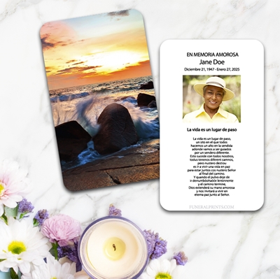 Show details for Crashing Waves Spanish Prayer Card