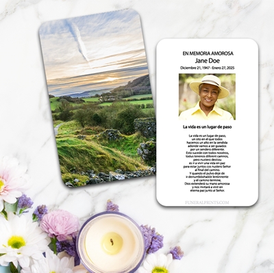 Show details for Irish Landscape Spanish Prayer Card