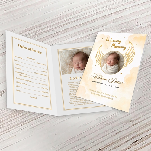 Show details for Angel Wings Funeral Program (Design For Me)