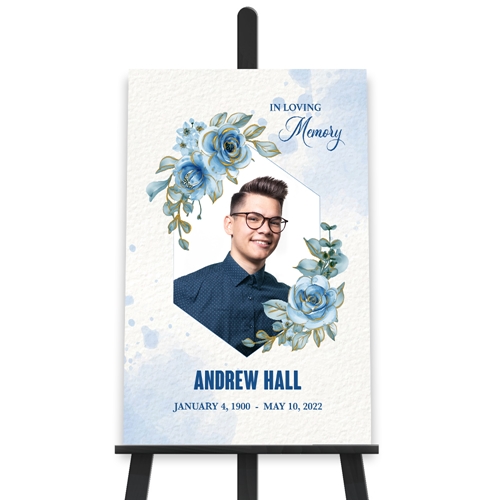 Picture of Blue Floral Poster